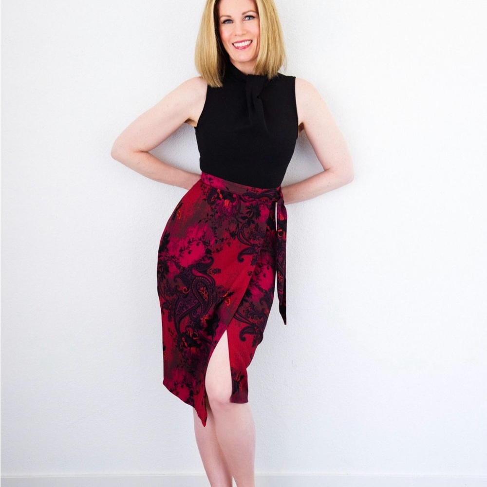 Closet London midi dress red floral